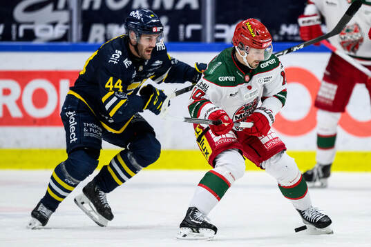 Södertäljes Niklas Arell och Modos Gerry Fitzgerald