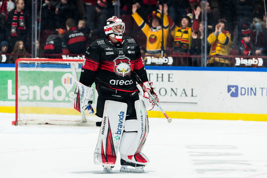 Malmö Redhawks målvakt Marek Langhamer deppar
