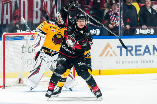 Malmö Redhawks Fredrik Händemark och Luleås målvakt