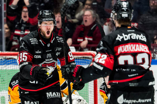 Malmö Redhawks Carl Persson jublar