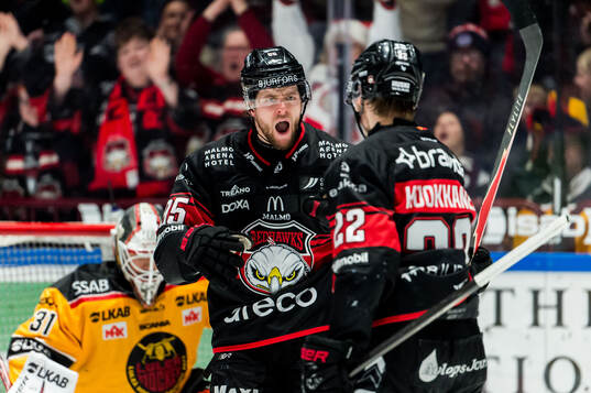Malmö Redhawks Carl Persson jublar