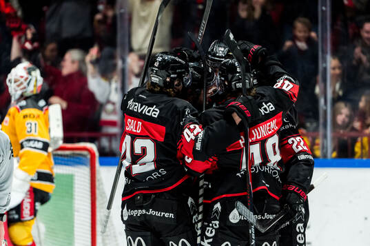 Malmö Redhawks Carl Persson jublar