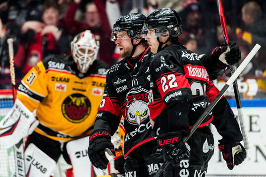 Malmö Redhawks Carl Persson jublar