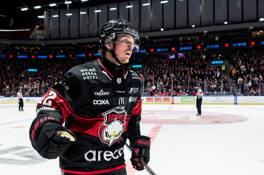 Malmö Redhawks Linus Öberg jublar
