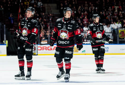 Malmö Redhawks Kalle Hemström och Carl-Johan Lerby deppar