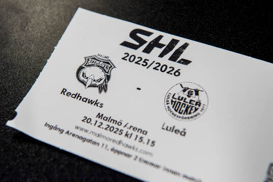 Biljett till ishockeymatchen i SHL mellan Malmö Redhawks