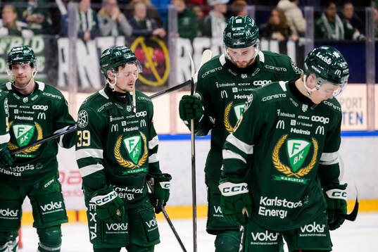 Färjestads Luke Philp och Radim Zohorna deppar