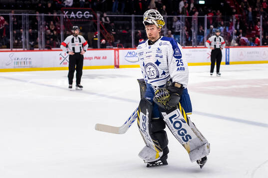 Leksands målvakt Robin Christoffersson deppar