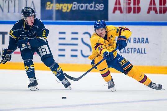 HV71s Karl Annborn och HV71s Riley Woods