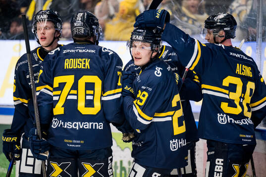 HV71s Eddie Levin jublar