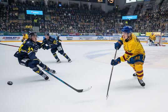 HV71s Hugo Fransson och Djurgårdens Joseph Snively