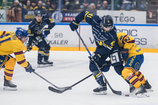 HV71s Riley Woods och Djurgårdens Valtteri Pulli