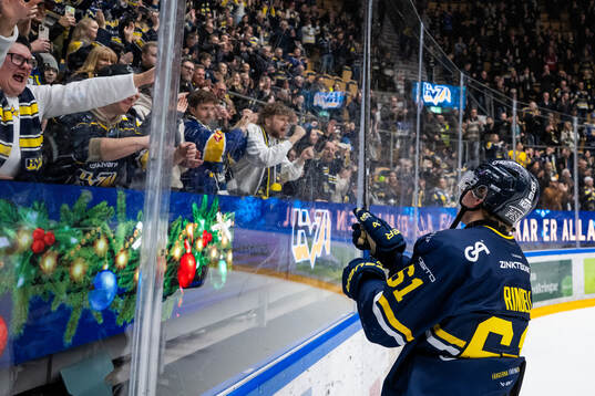 HV71s Axel Rindell jublar