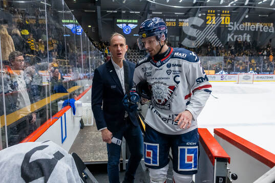 Linköpings tränare Mikael Håkanson och Christoffer Ehn