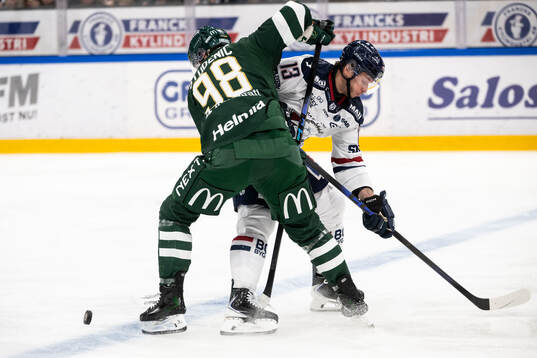 Färjestads Marian Studenic och Linköpings Jakub Vrana