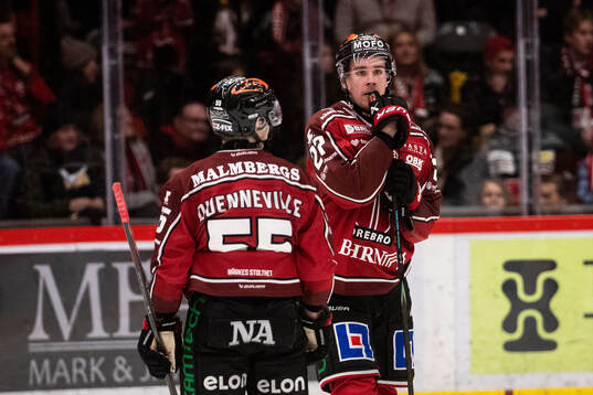 Örebros Peetro Seppälä och David Quenneville deppar