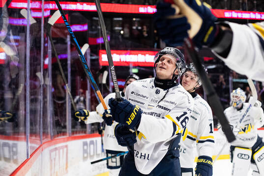 HV71s Oscar Davidsson jublar