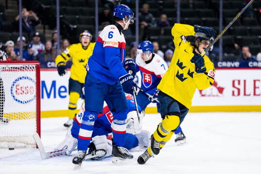 Victor Eklund of Sweden celebrates