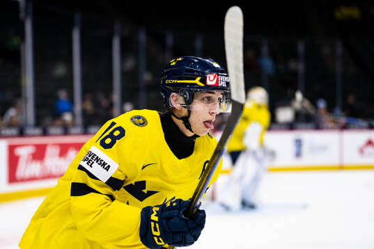 Victor Eklund of Sweden at warm-up