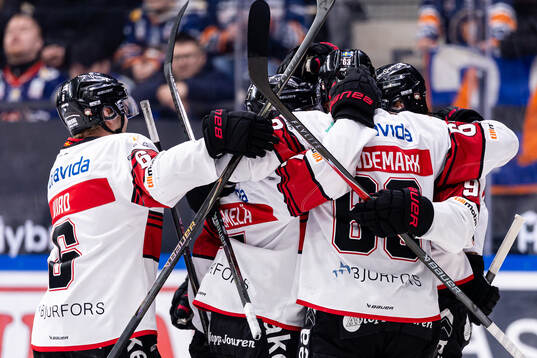 Malmö Redhawks spelare jublar