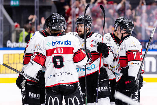 Malmö Redhawks Carl Persson jublar