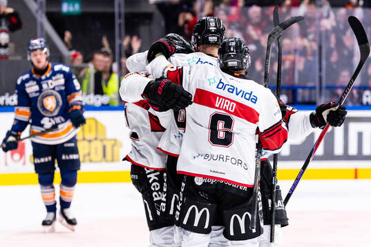 Malmö Redhawks spelare jublar