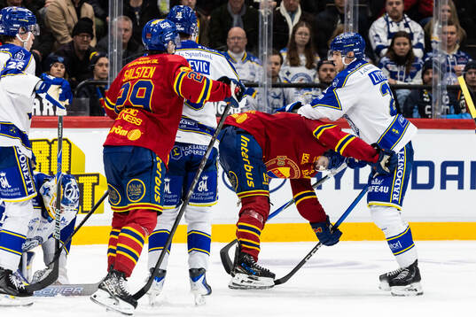 Djurgårdens Marcus Krüger och Leksands Joonas Lyytinen