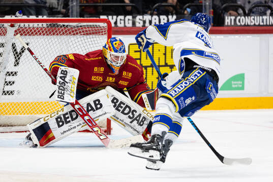 Djurgårdens målvakt Magnus Hellberg och Leksands Marcus