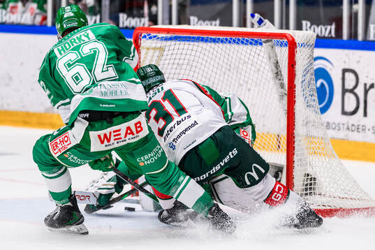Frölundas Nicklas Lasu vid 0-3 målet
