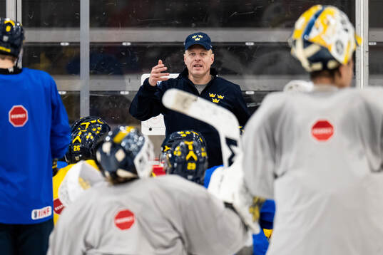 Head coach Magnus Hävelid of Sweden at a practice session