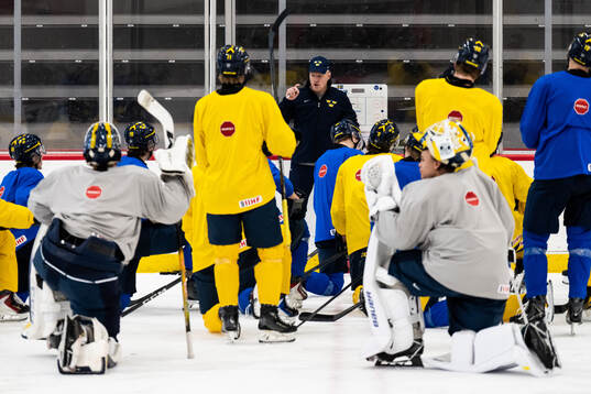 Head coach Magnus Hävelid of Sweden at a practice session