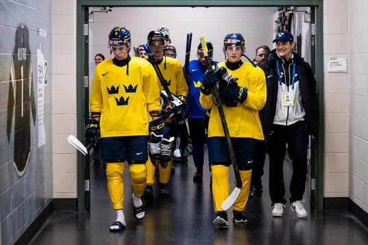 Sascha Boumedienne and Victor Eklund of Sweden at a