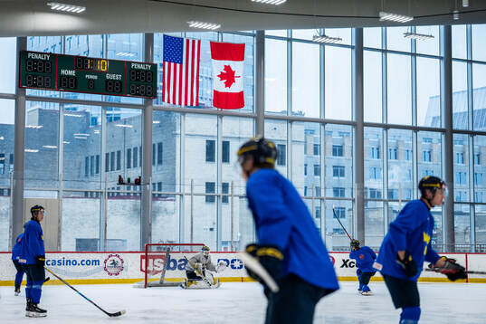 Players of Sweden at a practice session