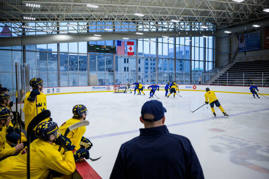 Players of Sweden at a practice session