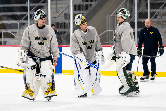 Goaltenders Love Härenstam, Herman Liv and Måns Goos of