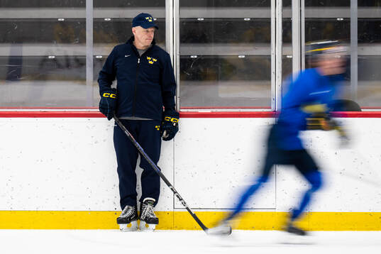 Head coach Magnus Hävelid of Sweden at a practice session