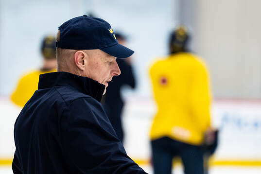 Head coach Magnus Hävelid of Sweden at a practice session