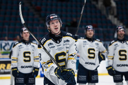 Södertäljes Adam Hesselvall jublar