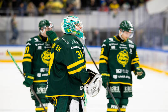 Björklövens målvakt Olle Eriksson Ek deppar