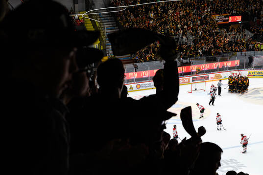 Brynäs Jakob Silfverberg jublar med lagkamrater och