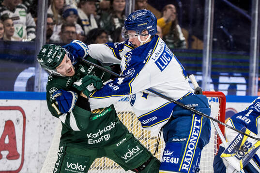Färjestads Joel Kellman och Leksands Tinus Luc Koblar