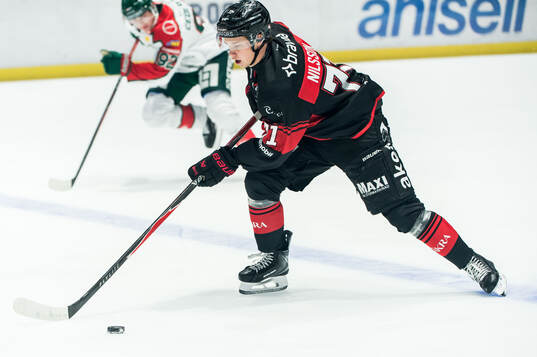 Malmö Redhawks Isac Nilsson och Frölundas Filip Cederqvist