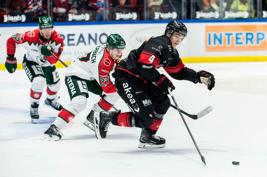 Frölundas Theodor Niederbach och Malmö Redhawks Martin