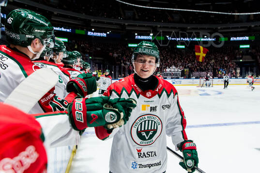 Frölundas Noah Hasa jublar