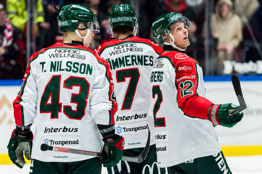 Frölundas Tom Nilsson, Henrik Tömmernes och Max Friberg