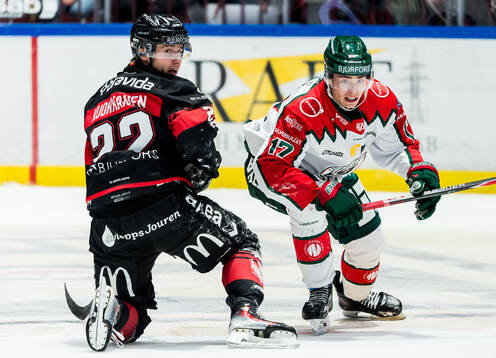 Malmö Redhawks Janne Kuokkanen och Frölundas Isac Born