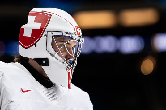 Goaltender Elijah Neuenschwander of Switzerland