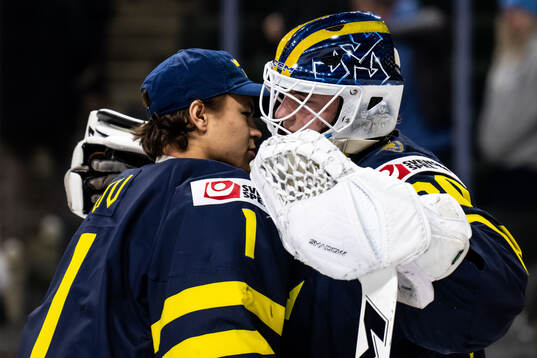 Goaltender Herman Liv and goaltender Love Härenstam of