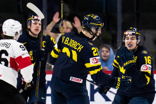 Viggo Björck of Sweden celebrates