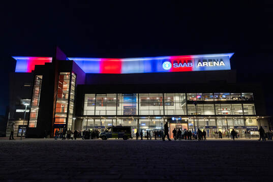 Exteriör vy av Saab Arena